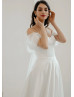 Off Shoulder Ivory Satin Tulle Chic Wedding Dress